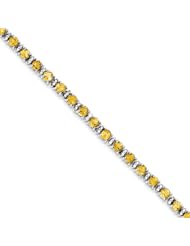 Sterling Silver Citrine And Diamond Bracelet, Best Quality Free Gift Box Satisfaction Guaranteed