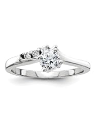 14k White Gold Peg Set Diamond Engagement Ring Semi-Mounting, No Center Stone Included