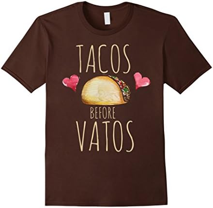 Men's Tacos before Vatos shirt funny feminist taco lover t-shirt Small Brown