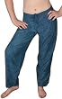 Drawstring Pants - Embroidered Rayon, Teal