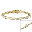 18k Gold over Silver Genuine Blue Topaz X & O Tennis Bracelet