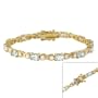 18k Gold over Sterling Silve Blue Topaz and CZ X & O Tennis Bracelet