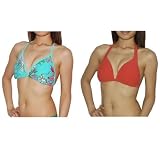 2 PACK: Body Glove Womens Pure Beauty Soft  Comfortable Wireless Bra / Surf  Swim Bikini Top
