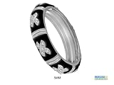 Lauren G Adams Rhodium Plated Black Enamel Kisses X Stackable Band Ring with Cubic Zirconia Size 7