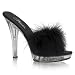 LIP-101-8, 5" Stiletto Heel PF Marabou Slipper(Blk Marabou Fur/Clr,9)