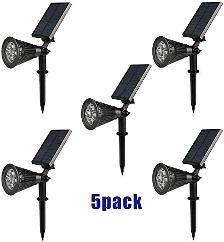 SSG Solar Powered Wall Lights/Lawn Lights ,2-in-1 Multifunction LED Lights 180 Degree Angle Adjustable Outdoor Lighting Waterproof 4 LED Spotlights Path Lights, Landscape Light for Wall/Yard /Garden