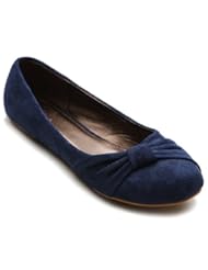 Shoes: Ollio Womens Shoe Ballet Faux Suede Flat (8.5 B(M) US, Navy)