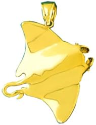 Dazzlers Solid 14 karats Gold 3D Stingray Fish Charm Pendant available in three colors from jewelsberry (weights: 12.8 grams only)