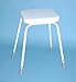 Wren White Seat Perching Kitchen, Bathroom & Shower Stool adjustable height - Disability Support Stool