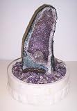 Aqua Amethyst Geode Fountain With Light And Crystal Sphere.