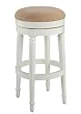 26"H Backless Swivel Counter Height Stool in Antique Cottage White Finish