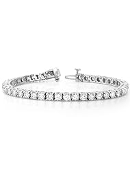 14k White Gold Round Diamond Tennis Bracelet (6 cttw)