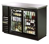 True 24 Inch Black Vinyl, Glass Door Compact Back Bar Coolers