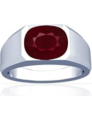 14K White Gold Cushion Cut Ruby Solitaire Ring