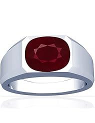18K White Gold Cushion Cut Ruby Solitaire Ring