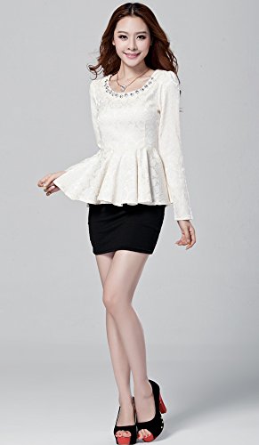 ブラウス チュニック レース ラインストーン フリル シャツ エレガント ラウンドネック ドレス 結婚式 スーツ 長袖 エレガンス キュート カジュアル パーティ ２次会 レディース 秋物 冬物 可愛いスカーフ付き R261