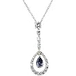 18K White Gold Iolite and Diamond Necklace