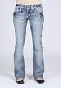 Wallflower Junior Legendary Bootcut Jeans in Dark Sandblast and Light Potassium Wash