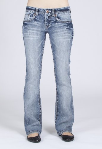 Wallflower Junior Legendary Bootcut Jeans in Dark Sandblast and Light Potassium Wash product image