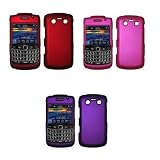 3 Pack of Premium Rubberized Snap-On Cover Hard Protector Cases for BlackBerry Bold 9700 (Purple, Red, Hot Pink)