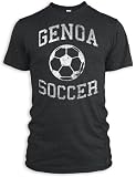 Vintage Distressed Genoa Soccer Tri-Blend T-Shirt, Black, L