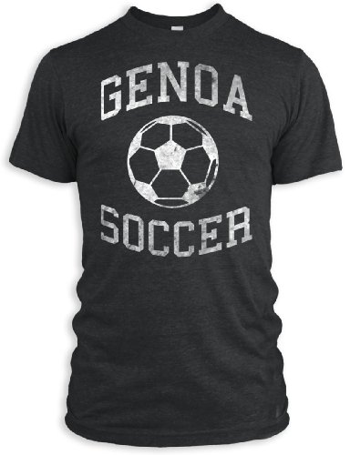 Vintage Distressed Genoa Soccer Tri-Blend T-Shirt, Black, L