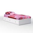 South Shore Furniture, Crystal Collection, Twin Mates Bed 39", Pure White