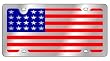USA Full Flag - License Plate - Stainless Style