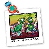 Londons Times Funny Bugs and Slugs Cartoons - Your Fly Is Down Fly In Therapy - Quilt Squares
