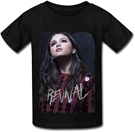 Design Selena Gomez Revival Tour Poster Kids T-shirts For Big Boys'Girls' Black