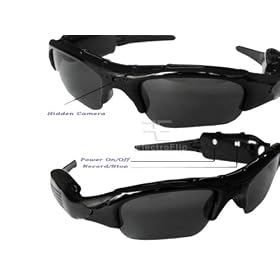 Rechargeable Spy Sunglasses MP3 Player with Hidden Camera Camcorder