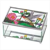 HUMMINGBIRD STAINED-GLASS JEWELRY BOX