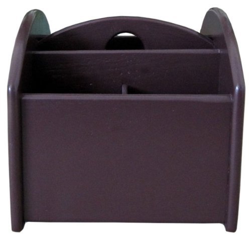 Profile Gifts Gerald TV Remote Control Wood Caddy with Spinning Valet Organizer