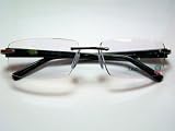 Tag Heuer - Authentic Tag Heuer 8104 004 Ruthenium Frame Black Fiber Temples Rimless Eyeglasses 56mm Eyewear