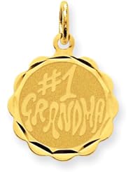 14k Yellow Gold #1 Grandma Disc Charm