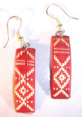 Organic Eco-Friendly Peruvian Orange Rust Color Dangle Earrings FAIR TRADE CERTIFIED