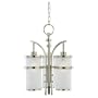 Sea Gull Lighting 60115-962 Three-Light Eternity Indoor/Outdoor Pendant, Clear Highlighted Satin Etched Glass, Brushed Nickel Finish