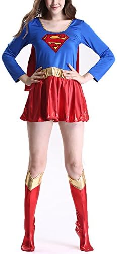 YISABELL Super DC Heroes Supergirl Costume (X-Large, Red/Blue)