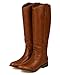 Breckelle AE45 Women Leatherette Round Toe Riding Knee High Boot - Tan