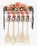 Buy FLAMINGO 3-D Large Wall Plaque & Utensils Set NEW