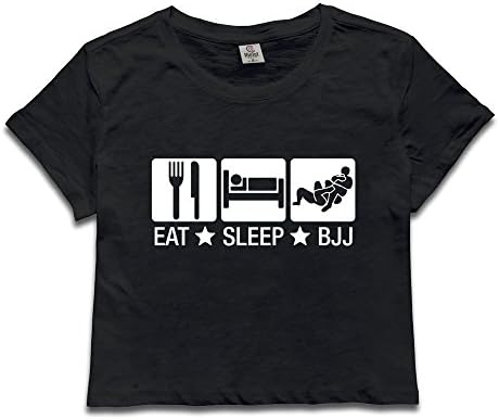 Ladies Eat Sleep Bjj 02 Brazilian Jiu Jitsu Dew Navel Tee Shirt