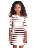American Apparel Kids Long Sleeve Sailor Stripe Dress Wine Crème Wide Stripe