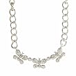 Necklace with Butterflies, Clear CZ, and Sterling Silver