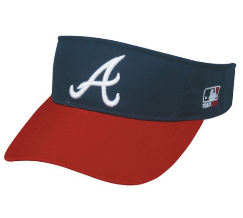 MLB ADULT Atlanta BRAVES Home Red/Blue VISOR Adjustable Velcro TWILL New