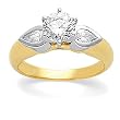 14K Two-Tone Gold Diamond Engagement Ring Semimount - 0.33 Ct. - CENTER STONE NOT INCLUDED