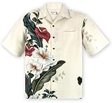 Iolani Ku'uipo Mens Shirt - Cream Hawaiian Aloha Shirt
