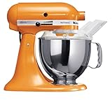 KitchenAid 836761SET Küchenmaschinen - Set Artisan orange mit Gemüseschneider MVSA, Zusatztrommelset EMVSC und Zusatz Edelstahlschüssel KB3SS