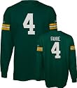 Brett Favre Reebok Green Jersey Name and Number Long Sleeve Green Bay Packers Youth T-Shirt