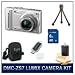 Panasonic LUMIX DMC-ZS7S, ZS7S ZS7 Silver Digital Camera, with 8 GB Memory Card, Card Reader, Deluxe Carrying Case, Mini Tripod, & 3pc. Lens Cleaning Kit