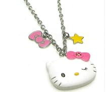 Sanrio&copy; Hello Kitty Bow & Star Charm Necklace 16-18 Inch chain